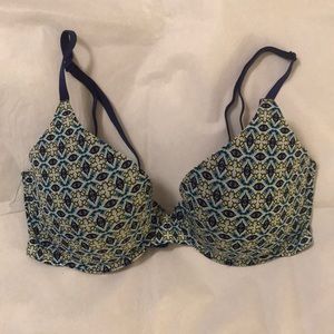 Victoria Secret Uplift Semi Demi Blue Bra 32d
